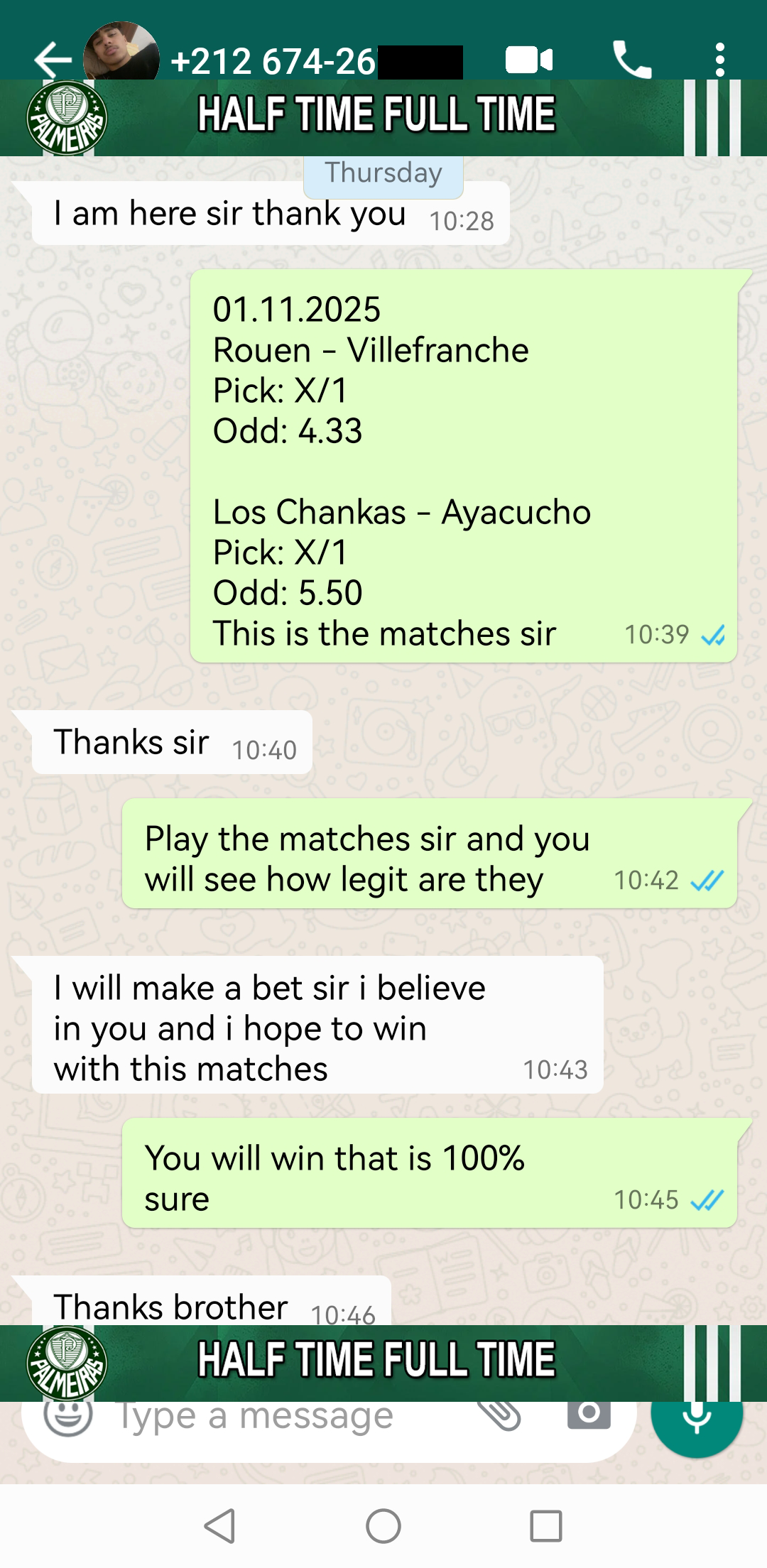 sure prediction matches